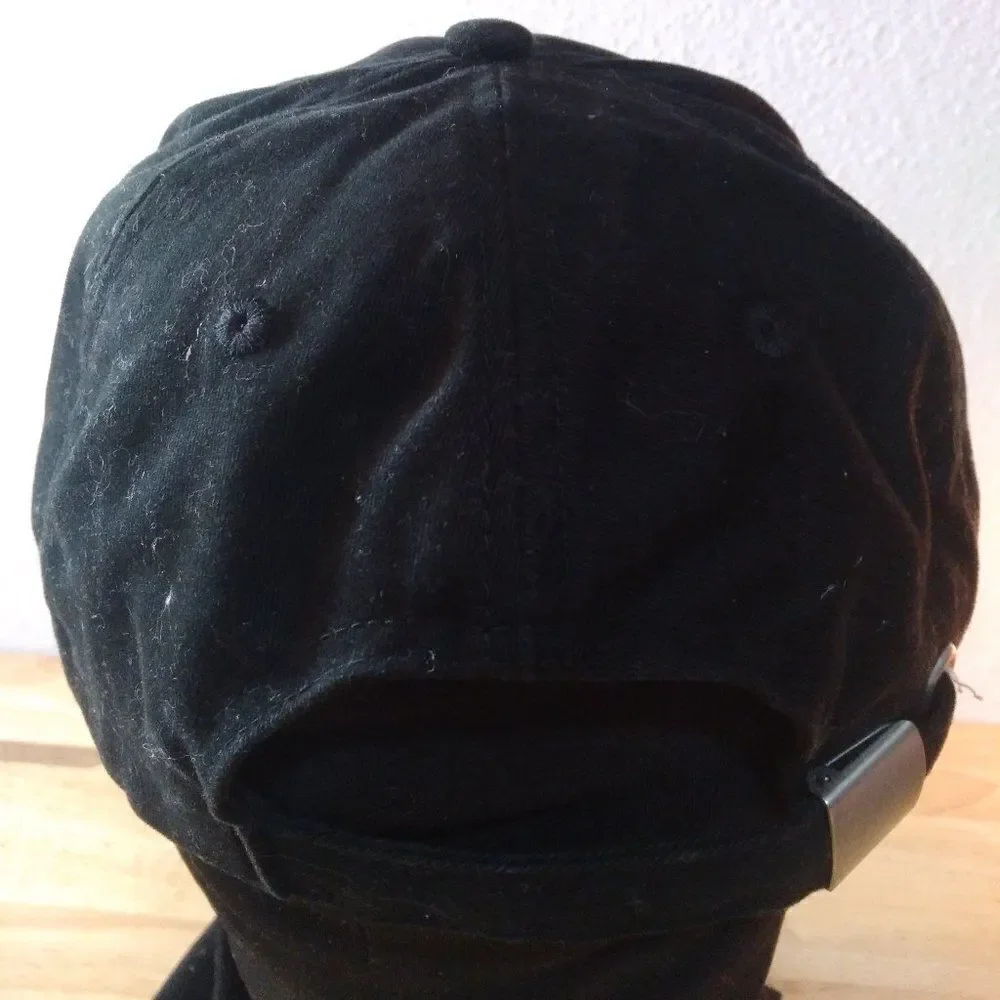 RARE 90s Vintage Warner Bros. Pewter Logo Strap Back Hat
